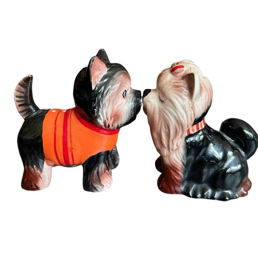 Magnetic Kissing Terrier Pups Salt And Pepper Shakers